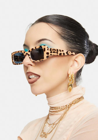 Leopard Supernova Square Sunglasses