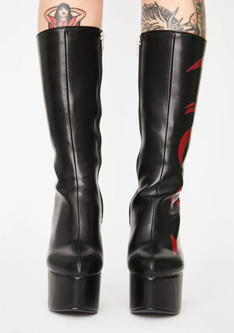Red Dragon Platform Boots
