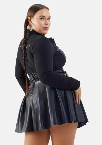 Trendy Trailblazer Vegan Leather Pleated Mini Skirt