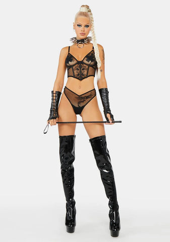 Phoenix Embroidered Thong