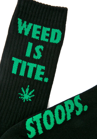 Weed Is Tite Crew Sock