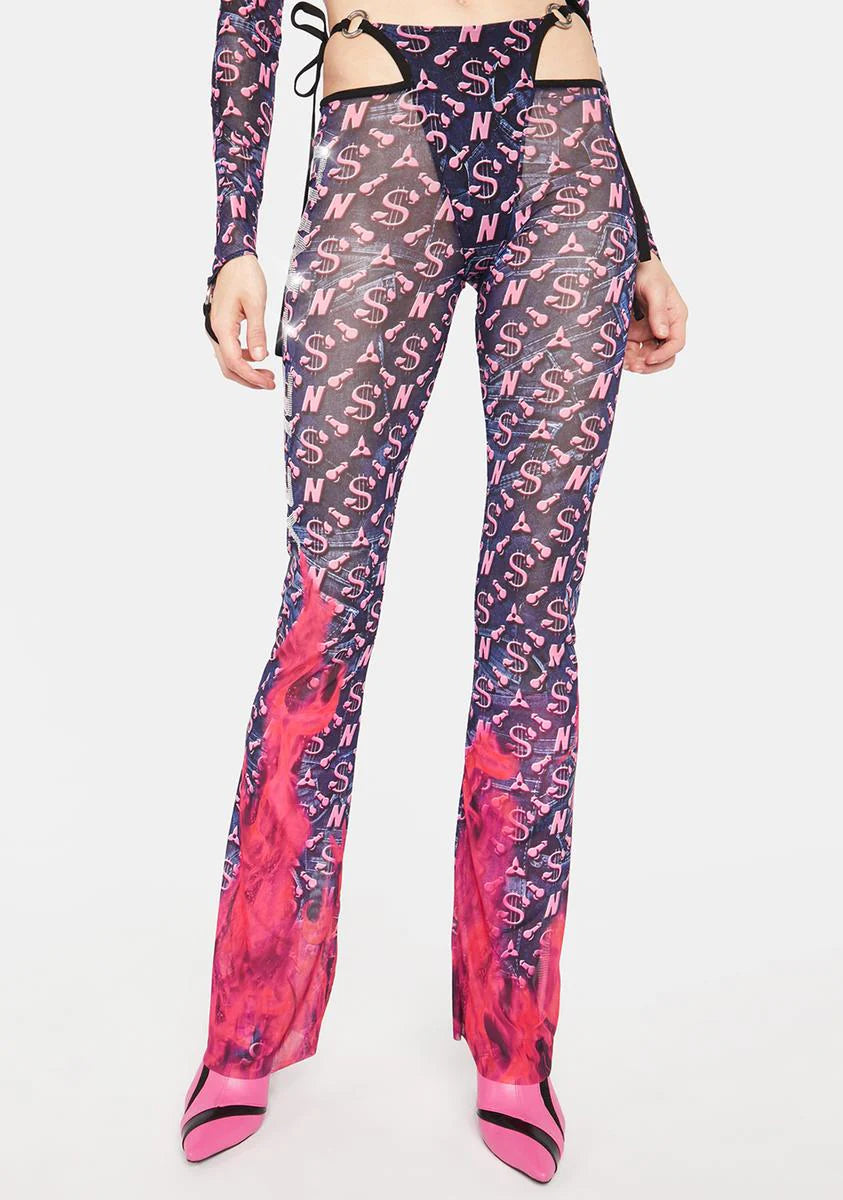 Flame Monogram Thong Pants