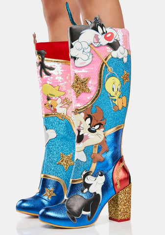 Running Around Knee-High Boots