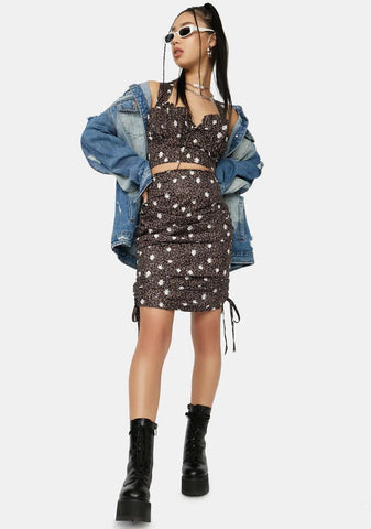 Take A Picture Floral Ruched Skirt Set