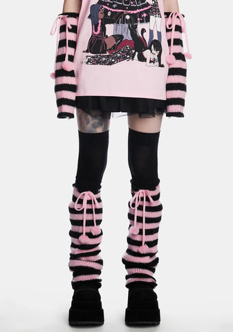 Pity Me Tonight Striped Arm And Leg Warmer Set