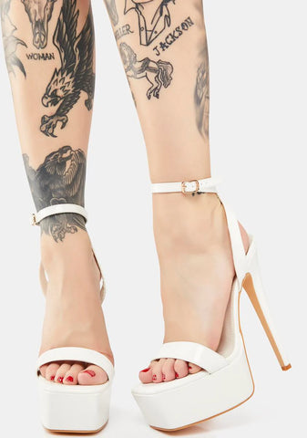 White Onyx Platform Heels