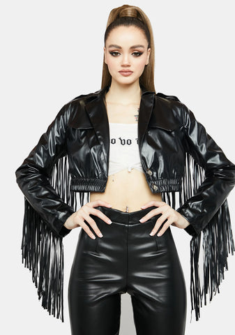Victim Of Cool Fringe Moto Jacket
