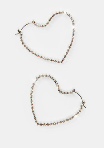 Sweetie Rhinestone Heart Earrings