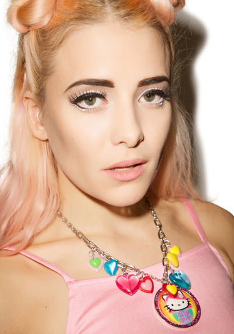 Pink Head Multicharm Necklace