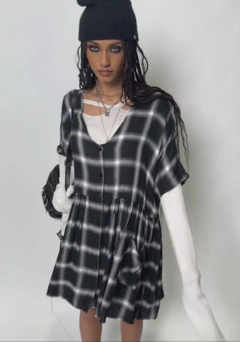 Not Your Babydoll Plaid Dress