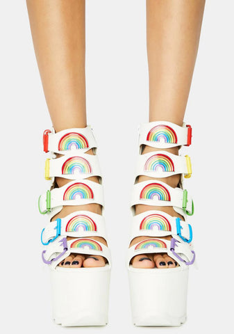 Dreamscape Rainbow Platform Heels