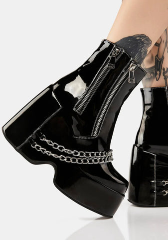 Black Amalfi Chain Boots