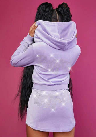 Lavender Keep It Glossy Velour Jacket