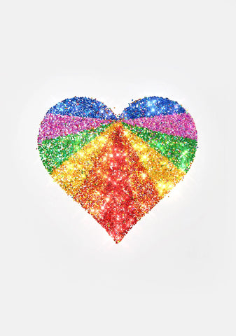 Rainbow Heart Body Sticker