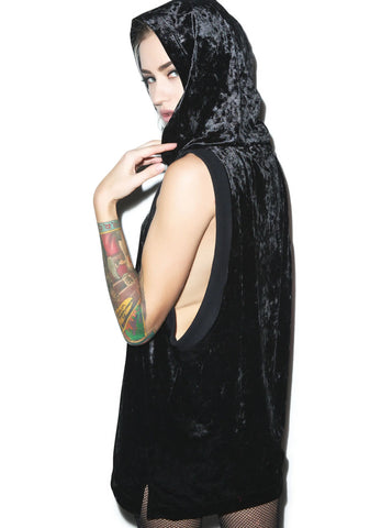 Panther Crushed Velvet Hooded Top