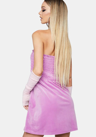 Smocked Velour Dress