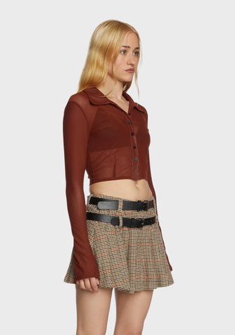 Cozy Secrets Crop Top - Red