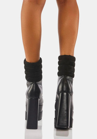 Open Heart Platform Ankle Boots