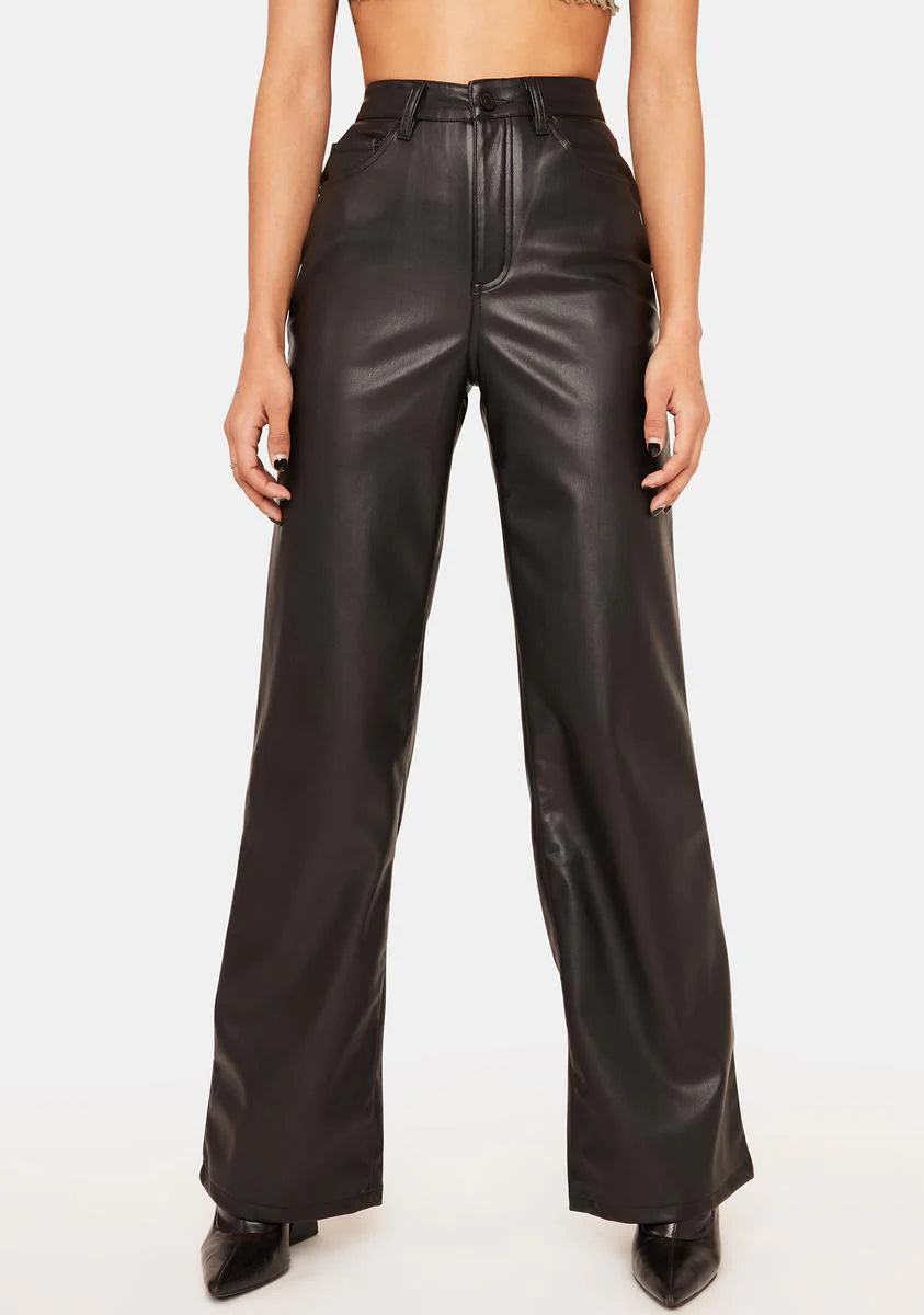 Dawson Vegan Leather Straight Leg Pants