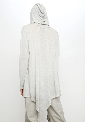 Atmosphere Unisex Hooded Asymmetrical Top With Scarf