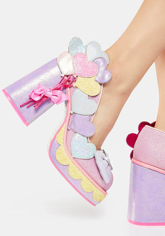 Balloons And Cake Block Heels