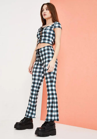 Remember This Forever Gingham Kick Flares