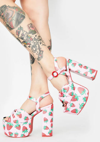 Strawberry Fields Platform Heels