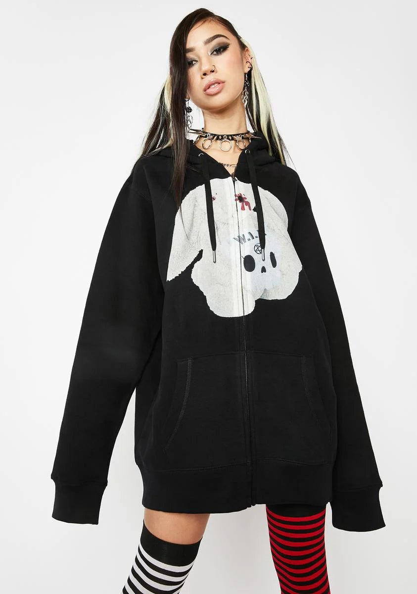 Skull Zip-Up Hoodie