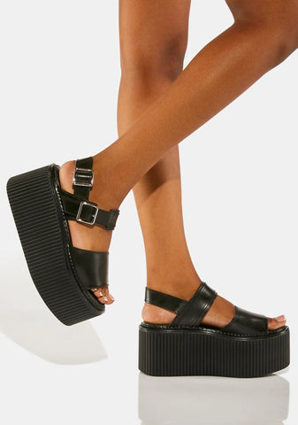 Black Brush Off Strato Sandals