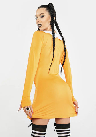 Carve A Smile Pumpkin Mini Dress