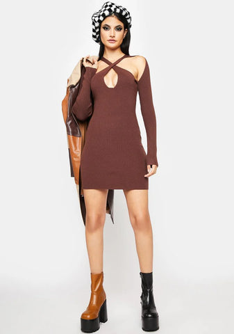 Mocha Road To Vegas Mini Dress