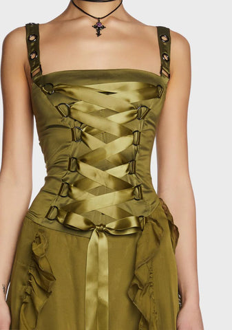 Life's No Fairytale Midi Dress - Olive