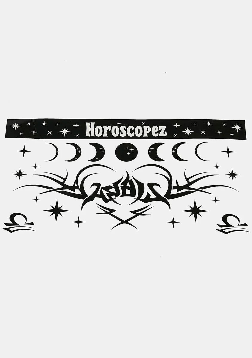 Libra Temporary Tattoo Sheet