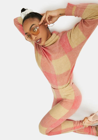 All Up In My Feels Plaid Sweater Set