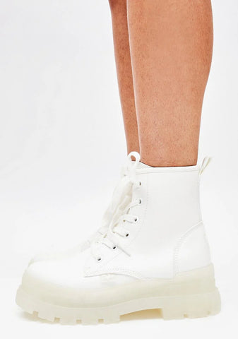 White Aspha RLD Lace Up Boots