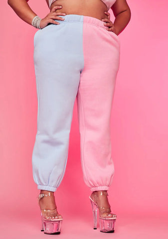 Cotton Candy Luxe Slacker Squad Two Tone Sweatpants
