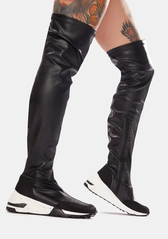 Street Trip Knee High Sneaker Boots