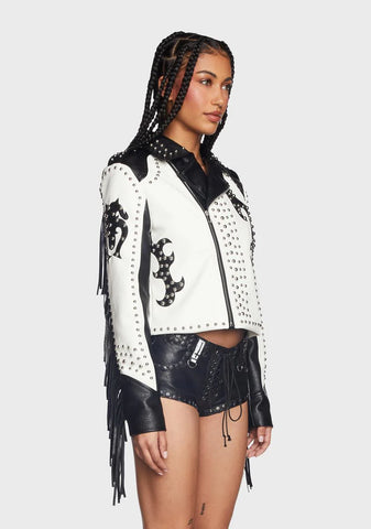 Ryder Fringe Two-Tone Moto Jacket