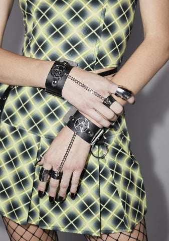 Not A Prayer Pentagram Cuff Bracelet