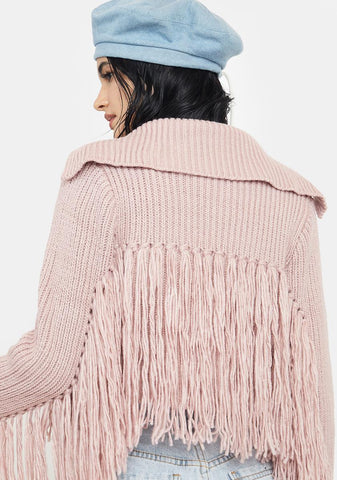Mauve Came For Keeps Fringe Jacket
