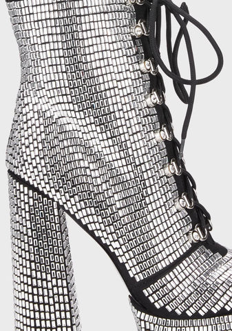 Rocco Platform Boots - Silver