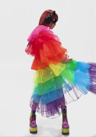 Rainbow Rhapsody Tulle Duster