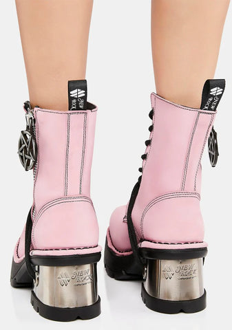 Pink Pentagram M-1045-C11 Combat Boots