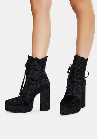 Abandon All Hope Velvet Booties