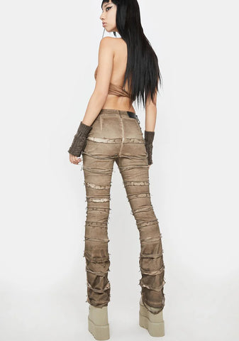 Atmosphere Strappy Distressed Skinny Pants