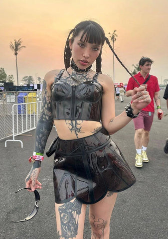 Dark Butterfly Supreme Glitter Mini Skirt