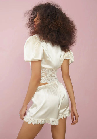 Milky Twilight Satin Lounge Set