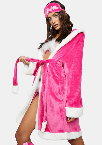 Jolly Girl Plush Robe And Sleep Mask Set
