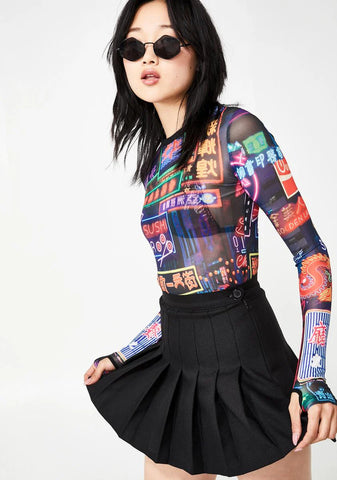 Midnight City Mesh Top