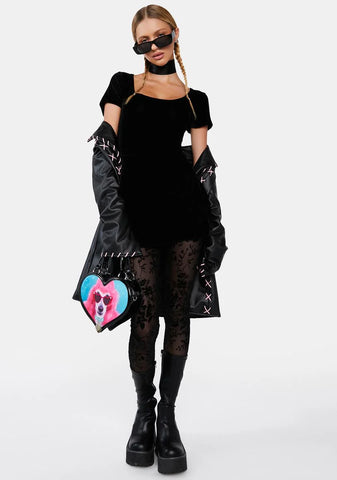 Midnight Into The Woods Velvet Dress